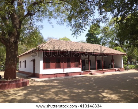Gandhi Ashram, residence of Mahatma Gandhi in Ahmedabad,Gujarat,India Royalty-Free Stock Photo #410146834
