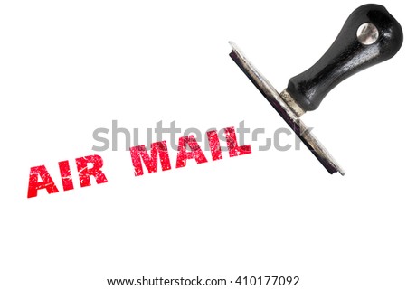 AIR MAIL stamp text with stamper