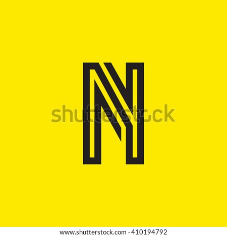 Vector graphic creative line alphabet symbol / Letter N