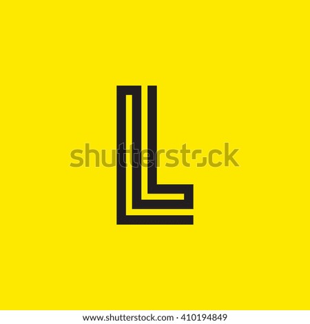 Vector graphic creative line alphabet symbol / Letter L