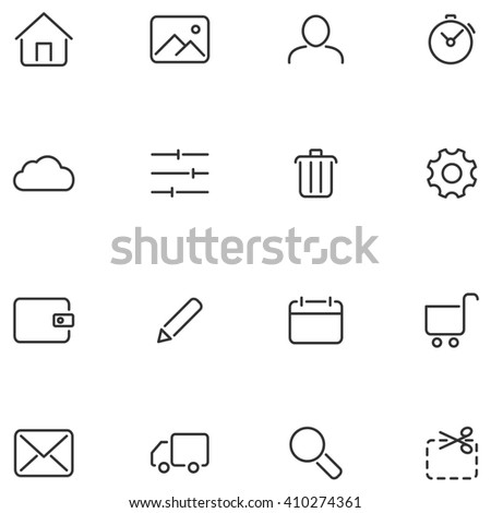 Vector icons for web interface or mobile applications. 