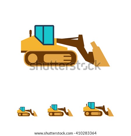 Industrial bulldozer icon