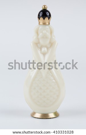Glass chess pieces on a white background