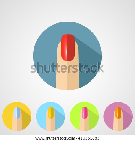 Stock vector nail icon. Nail salon concept.