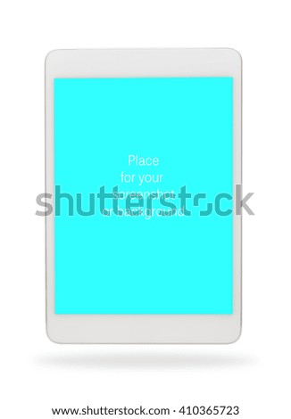 White tablet computer isolated on white background