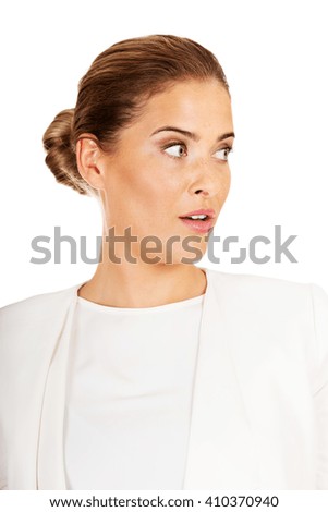 Young shocked businesswoman 