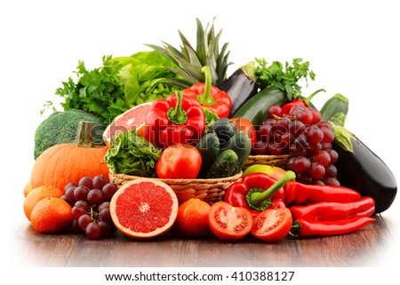 Composition with variety of fresh vegetables and fruits. Detox diet.