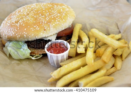 Hamburger and Fries -7