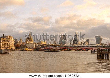 St Paul's Cathedral and London skyline in London UK