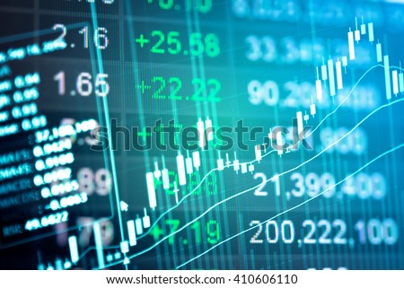 Financial data on a monitor. Finance data concept. stock market pricing abstract. Business background. Market Analyze.Bar graphs, diagrams, financial figures. Forex. Royalty-Free Stock Photo #410606110