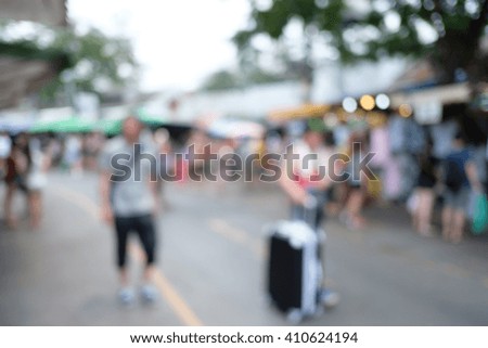 Abstract blur tourist shopping in Chatuchak weekend market 