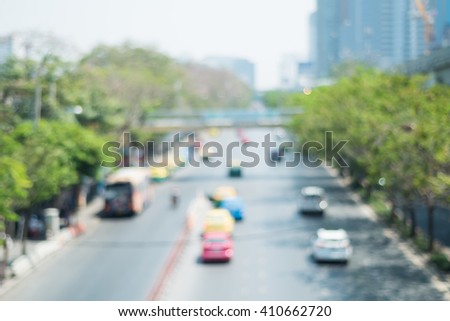 Abstract blur of traffic on road city