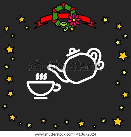 Web line icon. Cup and teapot, Tea ceremony