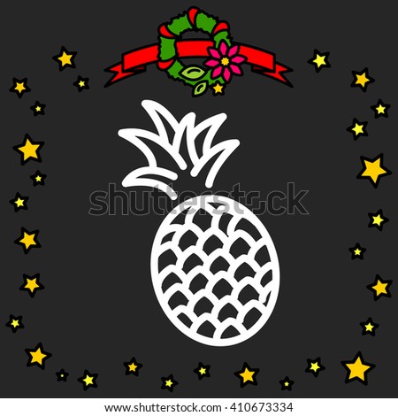 Web line icon. Pineapple