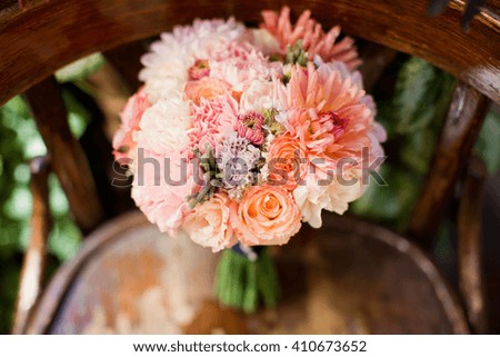 Colorful bouquet of autumn flowers