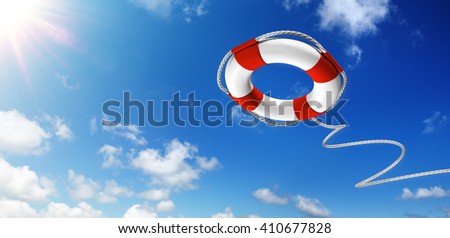 Throwing A Preserver In The Sky
 Royalty-Free Stock Photo #410677828