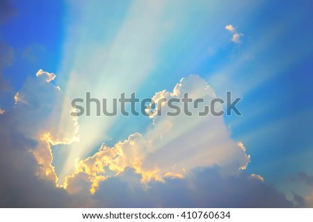 Golden heaven light Hope concept abstract blurred background from nature scene outdoor vacation trip and ramadan month
