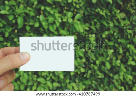 White card with nature 