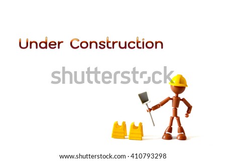 Human with Traffic cones and Under construction sign
