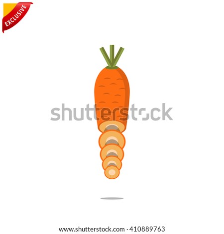 carrot cut icon, vector flat carrot, isolated carrot sign