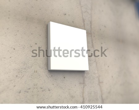 Square signage mock up with blurred background 3d render