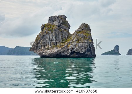 Rock in the sea. Gulf of Thailand