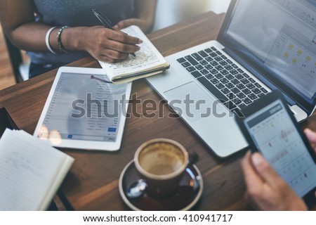 Business Digital Devices Connecting Concept Royalty-Free Stock Photo #410941717