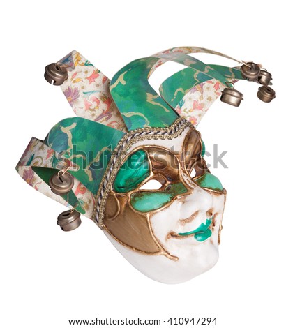 Venice mask isolated on white with clipping path