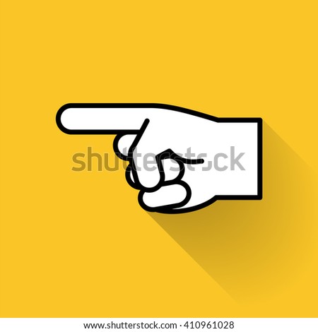 Pointing Finger Icon. Vector Illustration of a Hand Pointing with the Index Finger