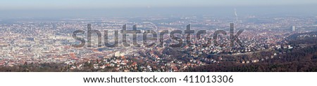 Panoramic view of the city of Stuttgart in Germany