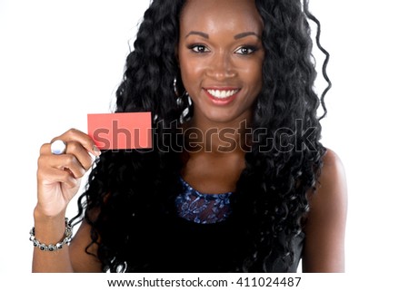 modern african business woman isolated on white background