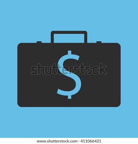 Suitcase dollar icon.