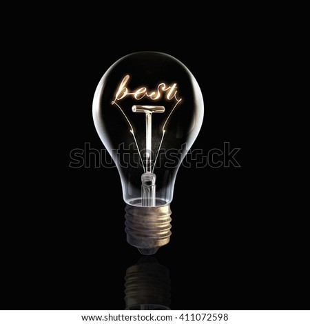 Glass bulb on black background