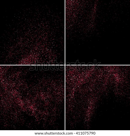 Set grainy abstract  texture on  black background. Snow texture. Grunge design element.  Vector illustration,eps 10.