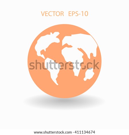 Flat icon of globe