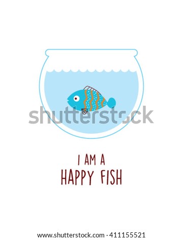 i am a happy fish vector