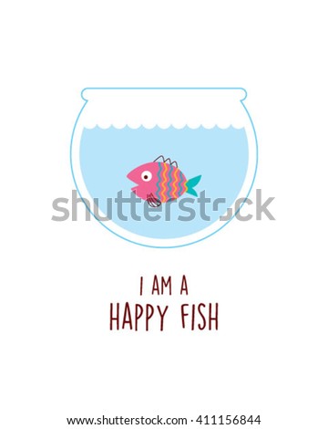 i am a happy fish vector