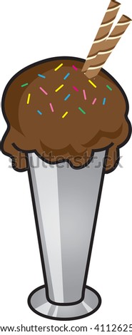 Clip art illustration of a chocolate shake.