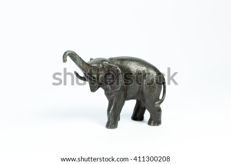 black metal elephant on a white background