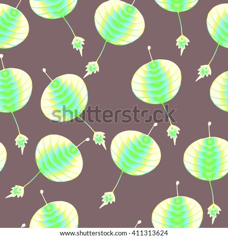 Seamless pattern with traditional chinese lanterns, can be used for chinese new year or mid autumn festival or lantern festival, vector illustration