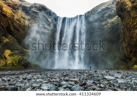 Skogafoss waterfall, the biggest waterfall in Skogar, Iceland