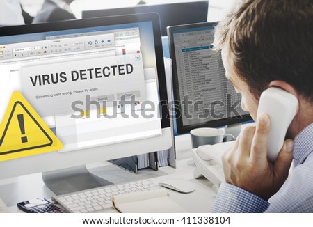 Unsecured Virus Detected Hack Unsafe Concept Royalty-Free Stock Photo #411338104