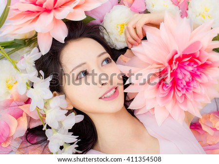 Girl in flower smile SPA