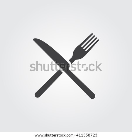 Fork and Knife icon vector, solid illustration, pictogram isolated on gray Royalty-Free Stock Photo #411358723