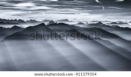 view from the wendelstein mountain - bavaria - germany