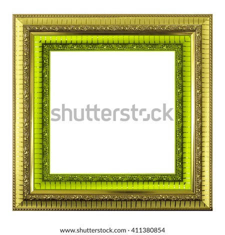 picture frame gold isolated on white background.