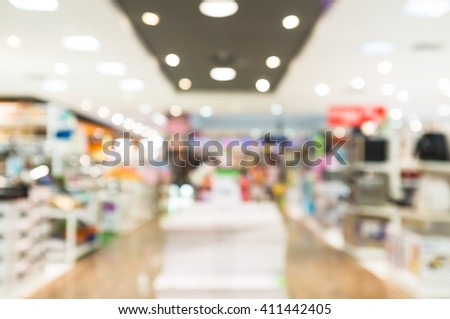 Blur store with bokeh background. Abstract blackground