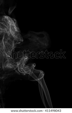 Abstract art. Grey smoke from the incense on a black background. Background for Halloween. Texture fog. Design element. The concept of aromatherapy.