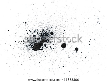 Black blots on a white background. Royalty-Free Stock Photo #411568306