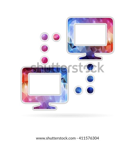 Abstract Creative concept icon of computer network for Web and Mobile Applications isolated on background. illustration template design, Business infographic and social media, origami.